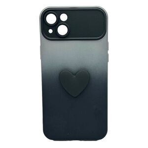 iPhone 15 Ombre Case with 3D Heart Decoration